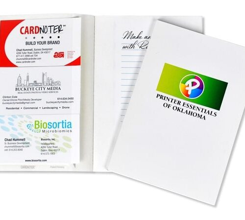 A white folder displays a business card for "Swag Acronym Business" next to an additional business card.